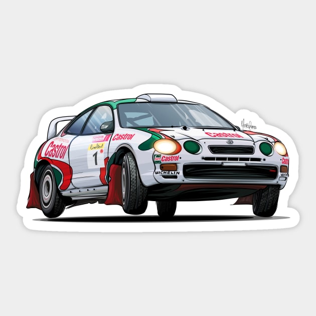 Toyota Celica ST205 GT Four WRC Sticker by Mario Ramos Rally Art